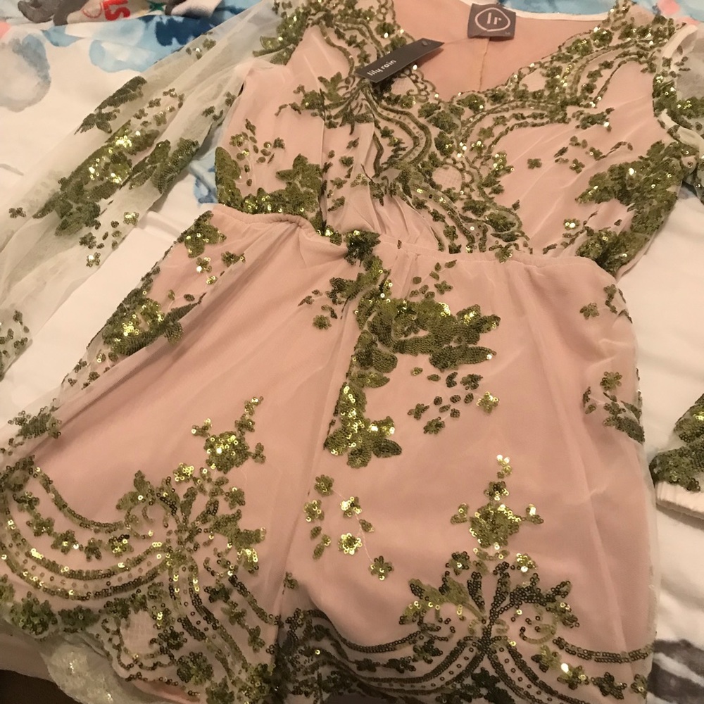 Long Mesh and Sequin romper